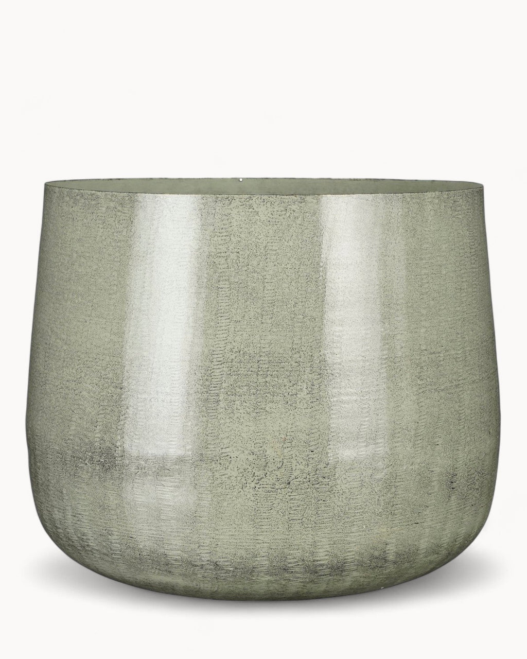Grande Vaso in Metallo Grigio Chiaro per Piante – Design Industriale Moderno-Plant Pot-Lema Nova-Lema Nova