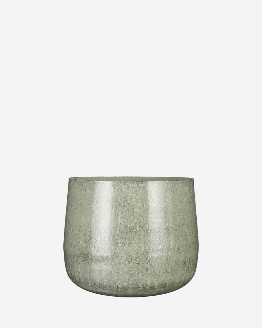 Grande Vaso in Metallo Grigio Chiaro per Piante – Design Industriale Moderno-Plant Pot-Lema Nova-Lema Nova