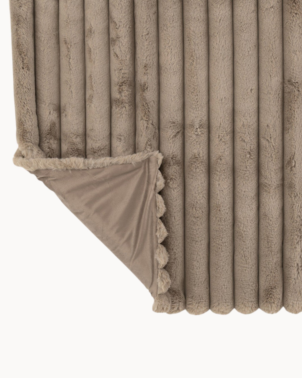 Tortora Plaid in Velluto a Coste – Plaid in Misto Cotone/Lino/Poliestere-Plush Blankets-Lema Nova-Lema Nova