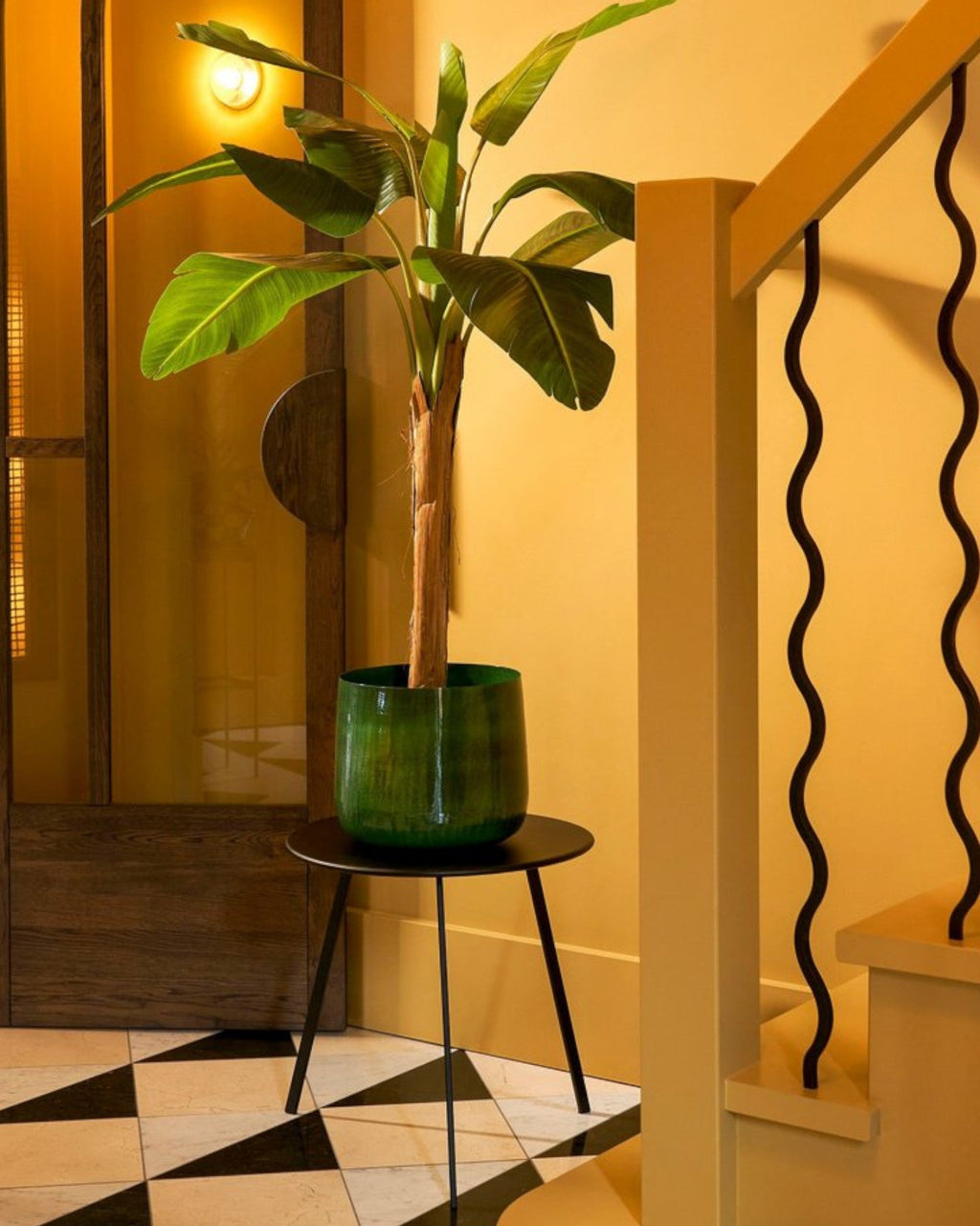 Vaso Industriale in Metallo Verde Scuro per Fiori-Plant Pot-Lema Nova-Lema Nova