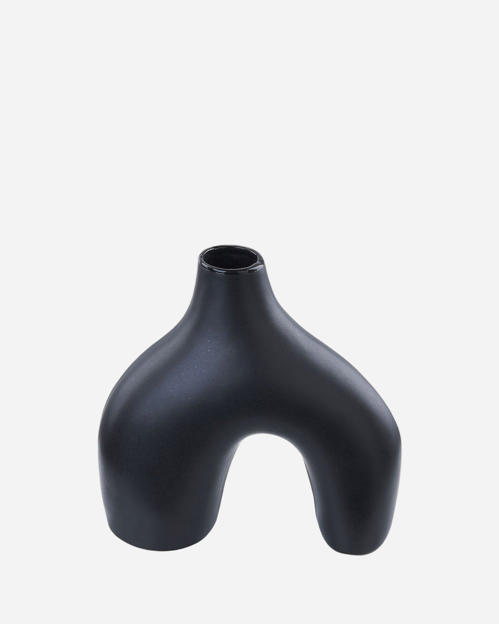 Vaso Moderno in Porcellana Nera Artigianale – Perfetto per Fiori-Vase-Lema Nova-Nero-Lema Nova