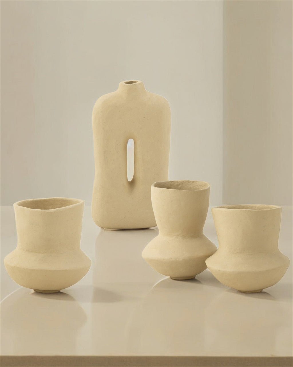 Vaso Quadrato in Carta Mache per Piante – Colore Naturale-Vase-Lema Nova-Lema Nova